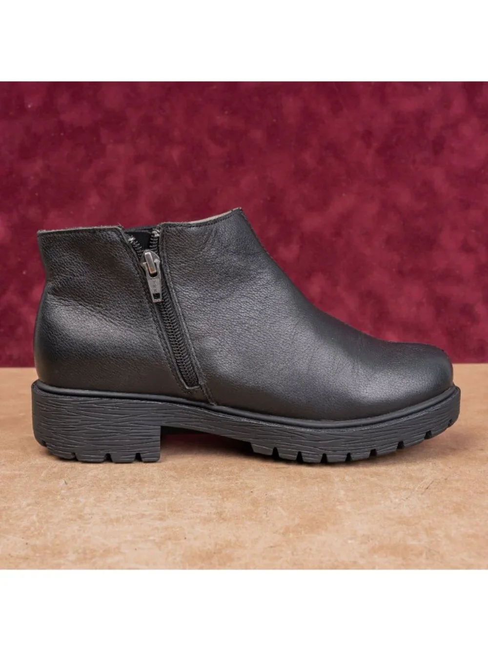 Alegria Women Shayne Black Leather Zip Chelsea Ankle Boots sz 6US EUR36